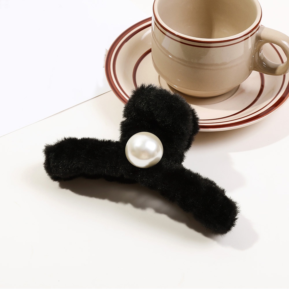 Kẹp Tóc Nơ Chéo Phủ Lông Thời Trang Thu Đông Ngọt Ngào Dễ Thương