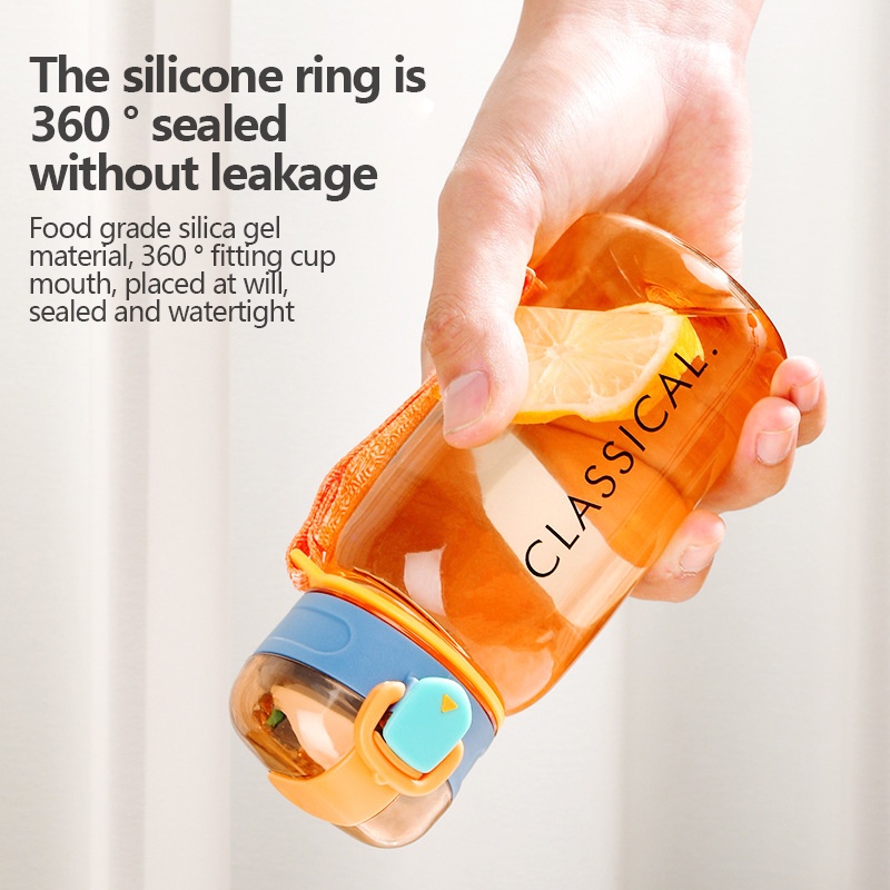 400ml/500ml Bình đựng nước trong suốt cốc nước sinh viên nam và nữ bình thường