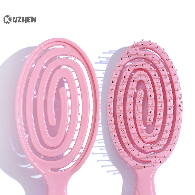 Lược chải tóc KUZHEN mát xa da đầu co giãn màu sắc đơn giản