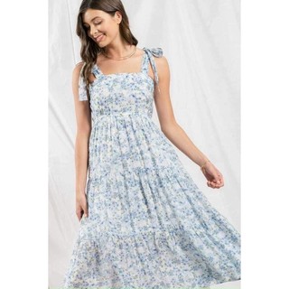 Đầm maxi 2 dây hoa bytheRiver