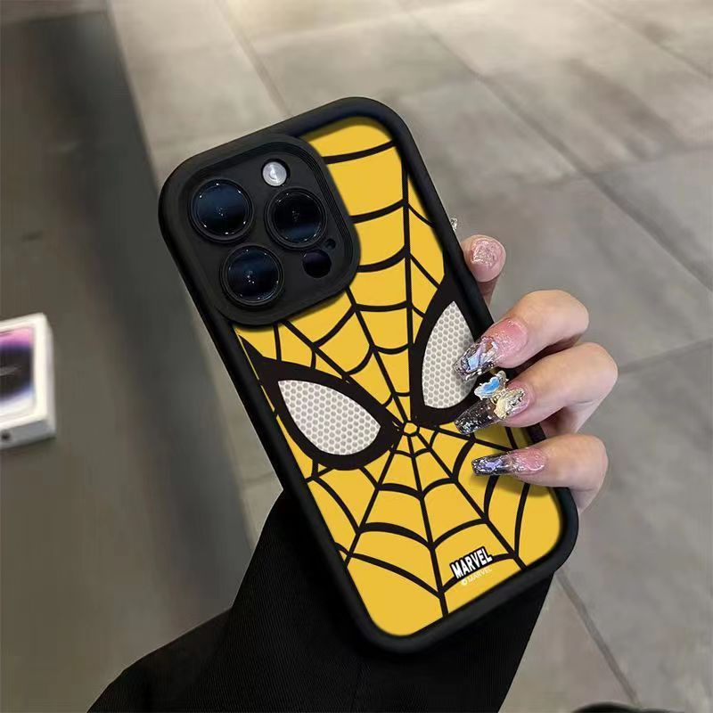 Ốp Điện Thoại Túi Khí Silicon Hình spiderman Màu Tương Phản Cho Iphone 15 13Promax 12 11 7 8