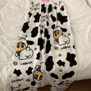 Quần Ngủ Dài Mỏng Lưng Cao In Hình Cậu Bé Bút Chì shin Dễ Thương Thời Trang Mùa Hè Cho Nữ [bk]