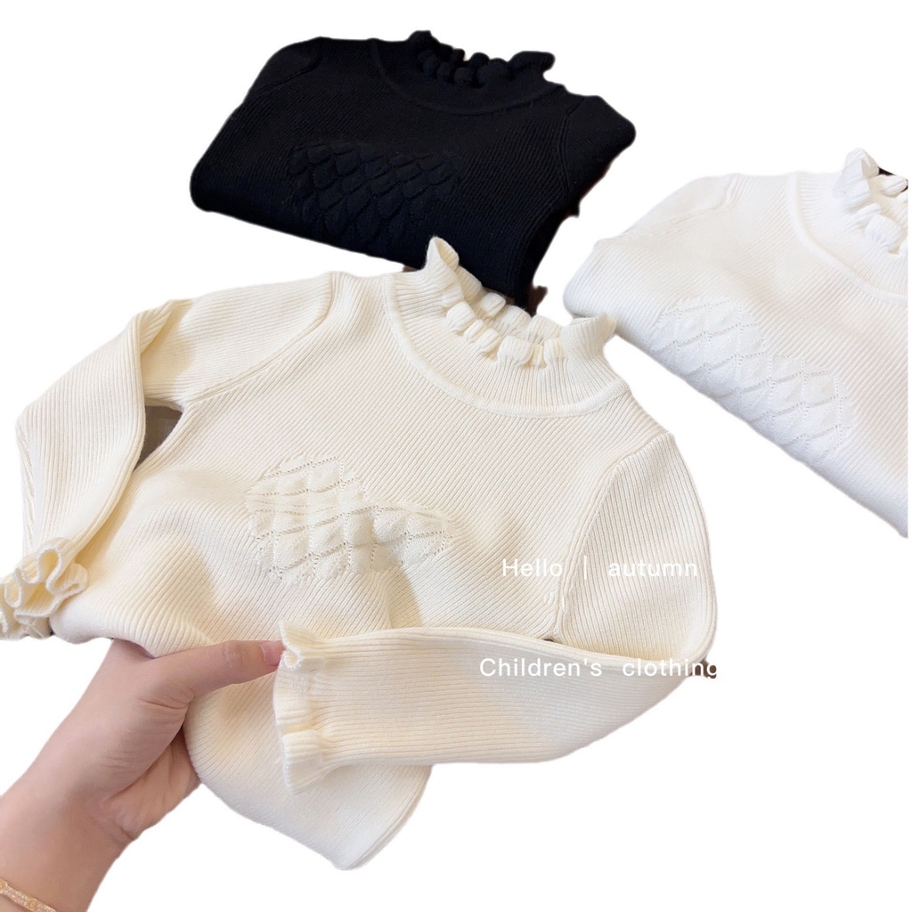 Áo sweater Dệt Kim Màu Trơn Phong Cách Hàn Quốc Thời Trang Thu Đông Cho Nữ