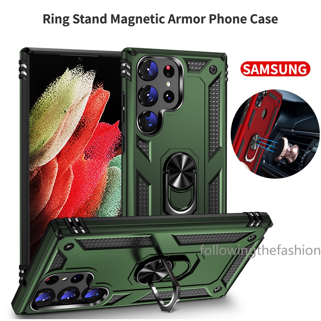 Ốp Điện Thoại Cứng Kiểu Áo Giáp Gắn Giá Đỡ Chống Sốc Cho samsung galaxy s23 Ultra 5g s22 plus s23 + 2023