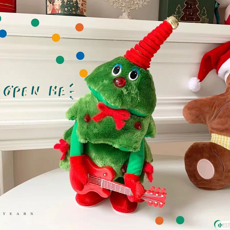 Panda~Đồ chơi nhồi bông Cây thông Noel ngộ nghĩnh + ca hát và nhảy múa Giáng sinh búp bê quà tặng ngày lễ trang trí Đồ chơi mô phỏng quà sinh nhật 0306