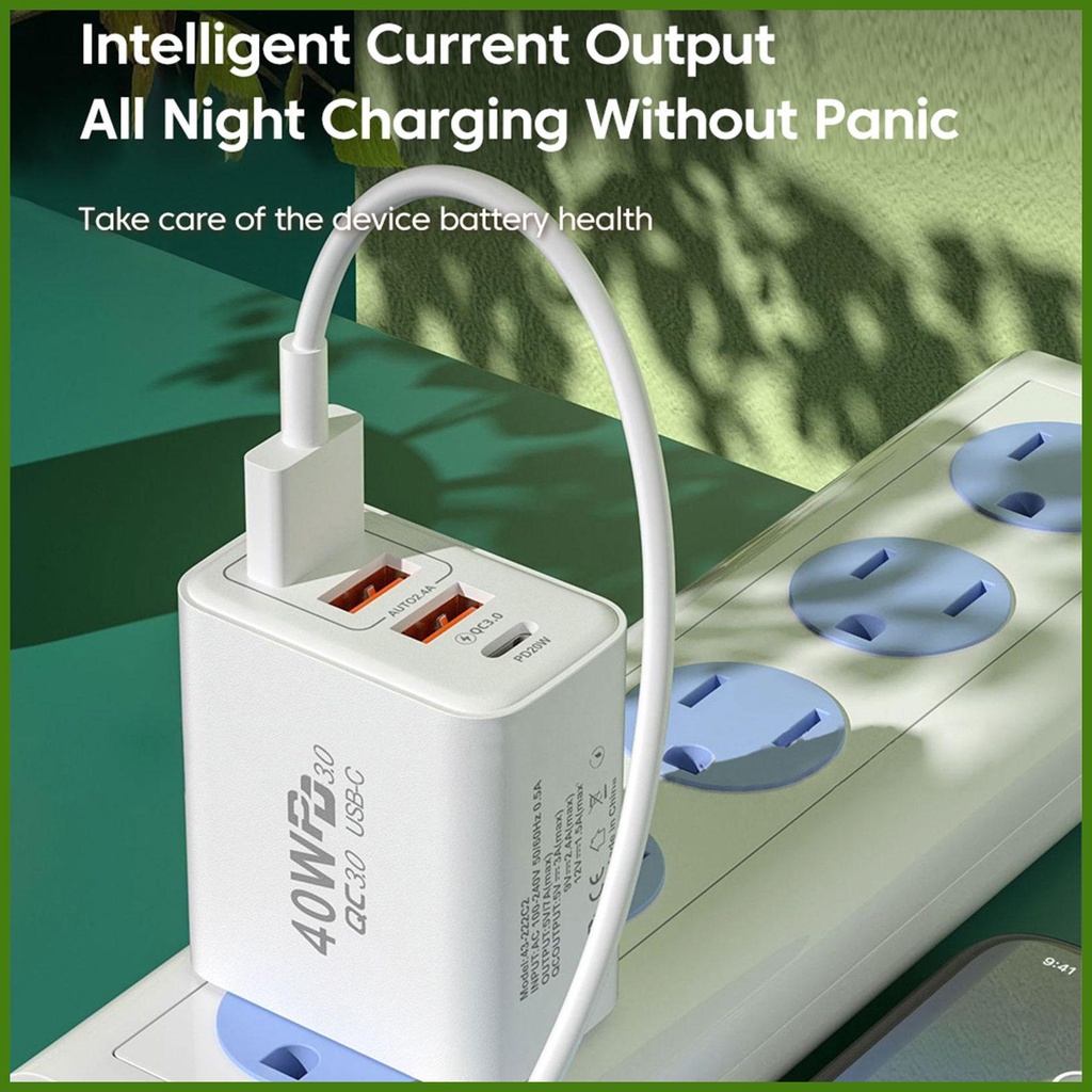 Phích Cắm Sạc Nhanh 3usb 1pd usb 40w Chuyên Dụng Cho rdavn