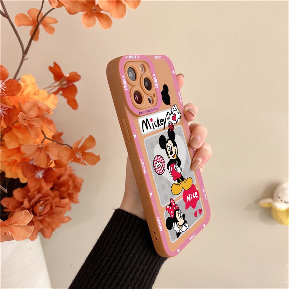Ôp Điện Thoại Silicon Dẻo Vuông Hình mickey minnie Cho oppo a76 a36 a96 a95 4g 5g a16 a16k a16e Vỏ