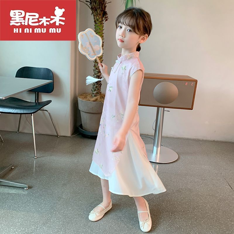 Đầm Sườn Xám qipao Không Tay Phong Cách Trung Hoa Mẫu Mới 2023 Thời Trang Mùa Hè Cho Bé Gái