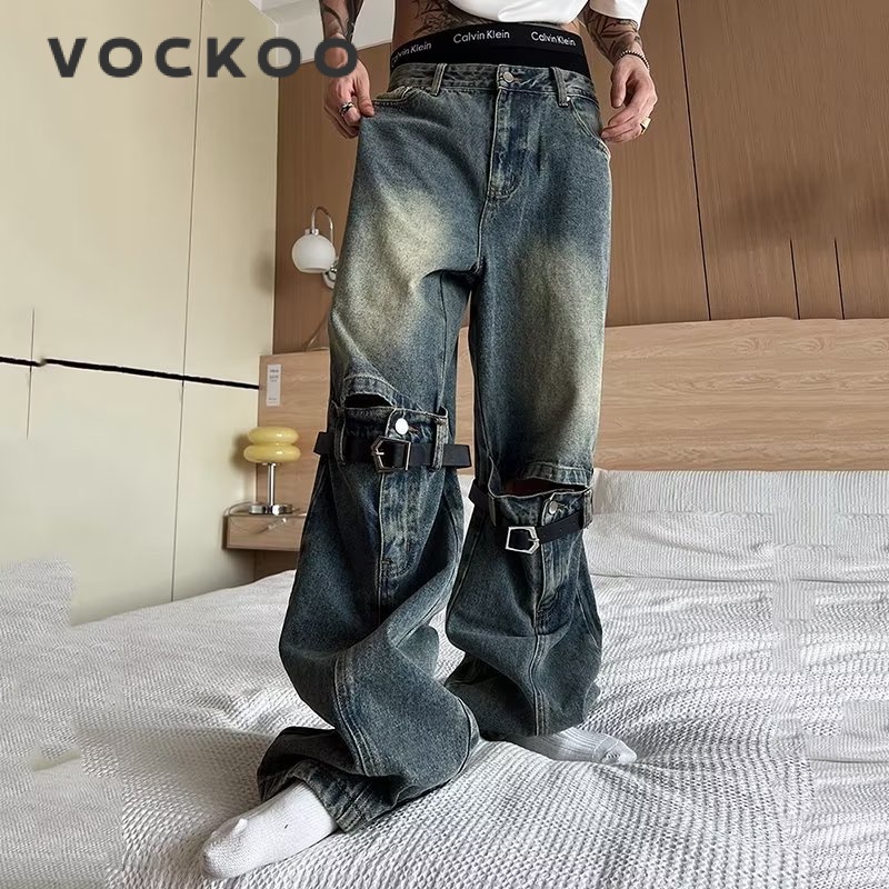 Quần jean VOCKOO DS0727 C97BH0W ống rộng thời trang 2023 dành cho nam