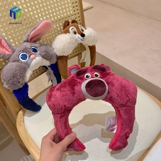 HEALMEYOU Băng Đô Cài Tóc Rửa Mặt Hình Gấu / Thỏ / Dâu Tây Hoạt Hình Nhồi Bông Dễ Thương Cho