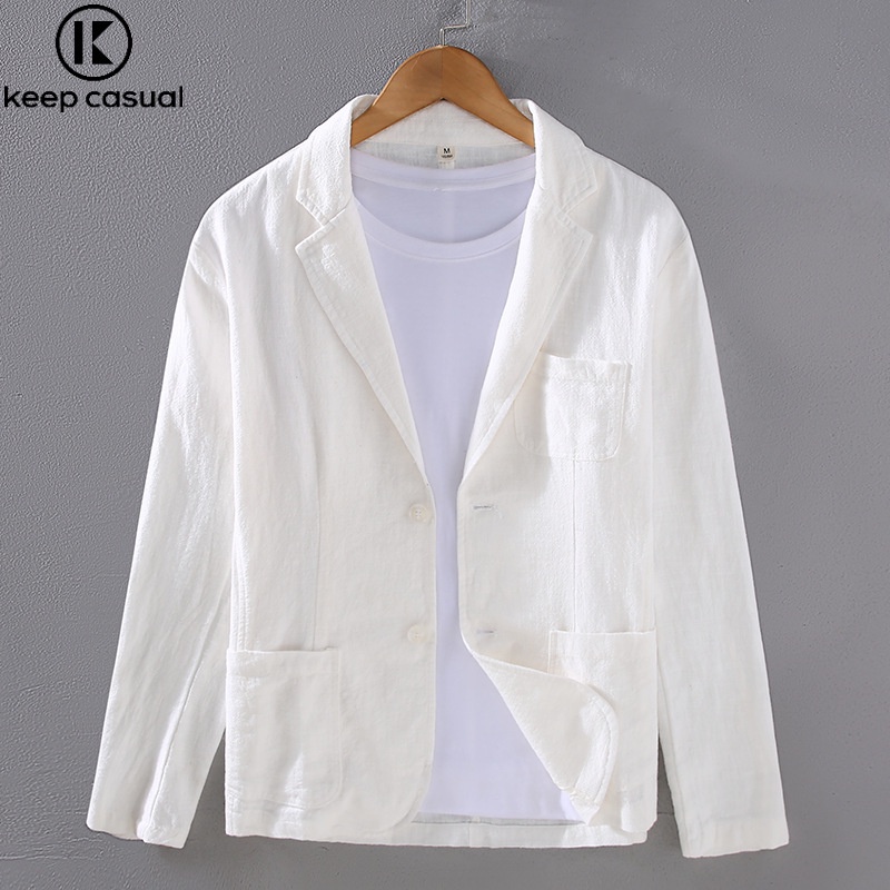 Áo Khoác Nam cotton Lanh Dáng Rộng Phong Cách Doanh Nhân Mặc Thường Ngày