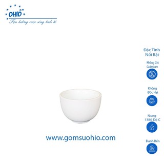 Chén trà 7cm sứ trắng ohio. dụng cụ uống trà gốm sứ.