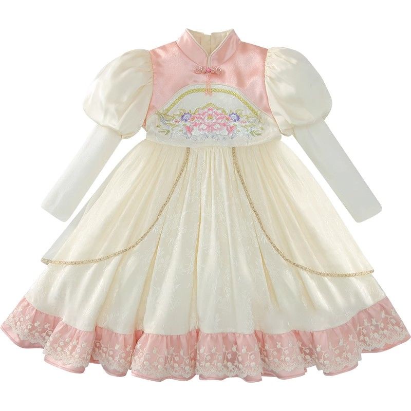 Đầm Công Chúa Phong Cách Trung Hoa Xinh Xắn Cho Bé Gái