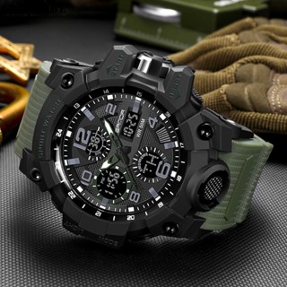Đồng Hồ Điện Tử Nam SANDA Dây Da Đồng Hồ Thể Thao Bấm Giờ Chính Hãng Quân Nhân Chống Nước Ngoài Trời