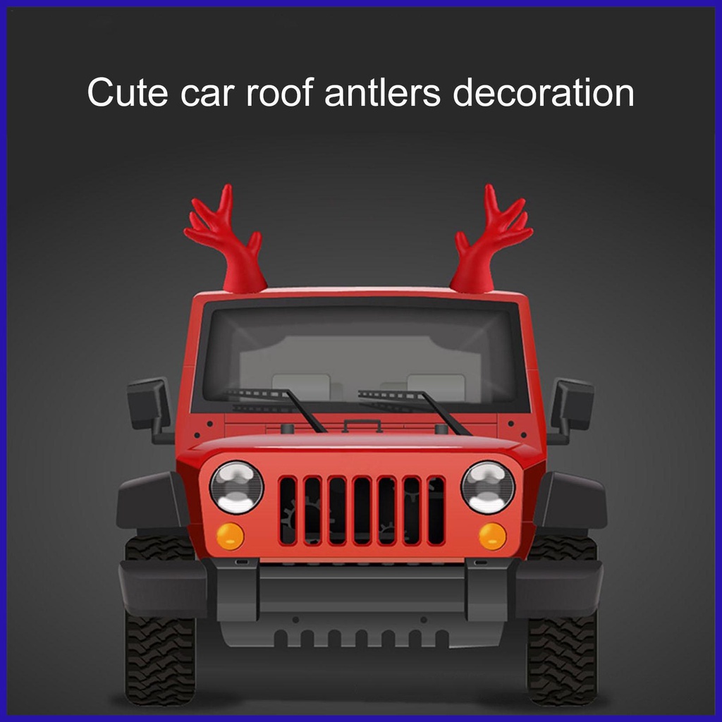 Giáng Sinh Mái Ô Tô Trang Trí Quỷ Sừng Giáng Sinh Sừng Nai Sừng Tấm Phụ Kiện Bên Ngoài Đa Năng Chống Va Chạm Miếng Dán Trang Trí Góc Ba Chiều Xe Ô Tô
