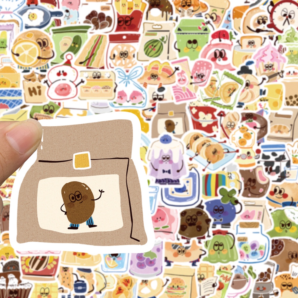 Bộ 100 Miếng Dán Trang Trí Mũ Bảo Hiểm / Bút Chì Chống Thấm Nước Họa Tiết graffiti Dễ Thương