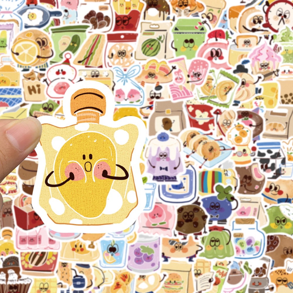 Bộ 100 Miếng Dán Trang Trí Mũ Bảo Hiểm / Bút Chì Chống Thấm Nước Họa Tiết graffiti Dễ Thương