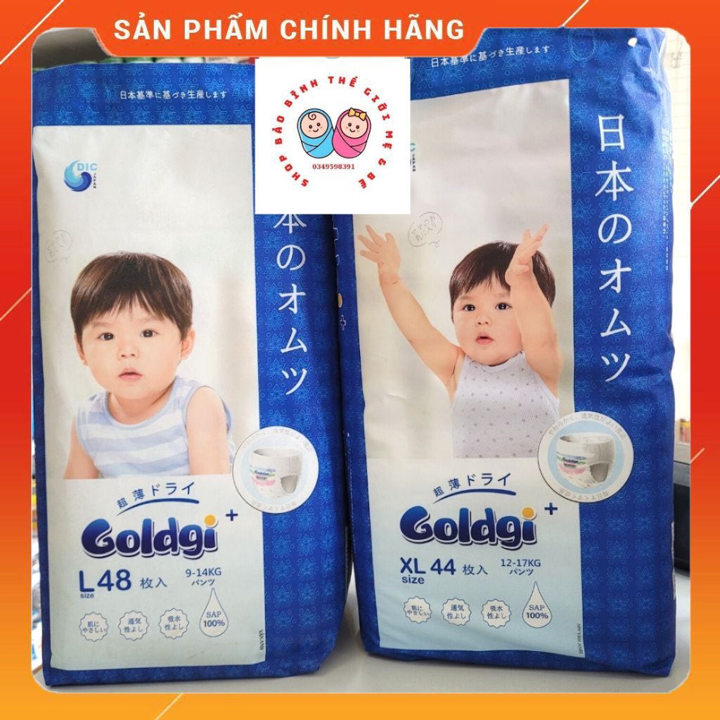Tã/Bỉm dán/quần cao cấp Goldgi đủ size Nb92/S84/M66/M60/L48/XL44/XXL32