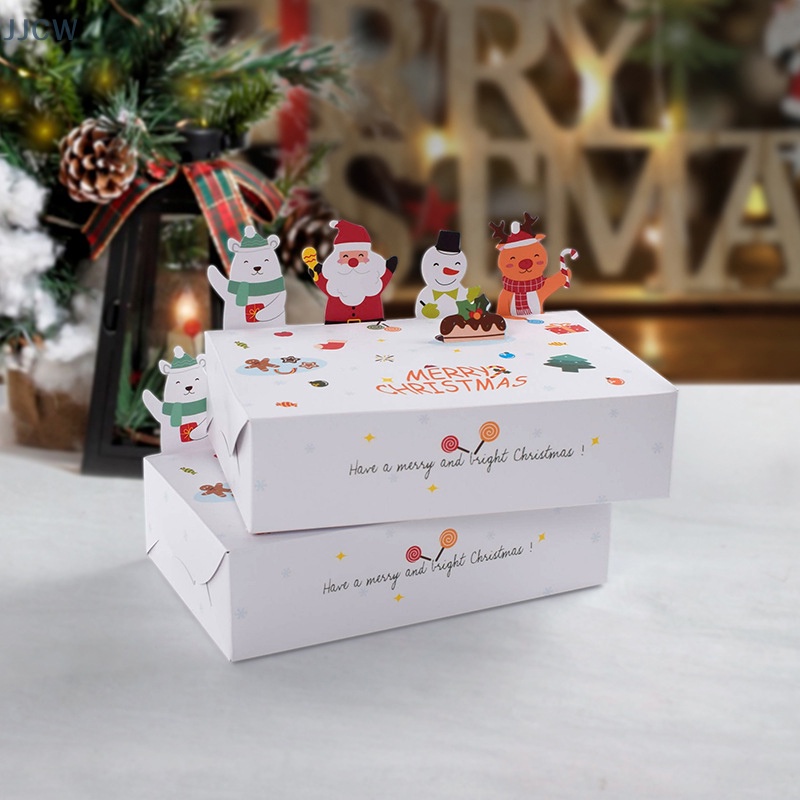 Set 10 Hộp Giấy kraft Đựng Bánh Kẹo Giáng Sinh Năm Mới 2023