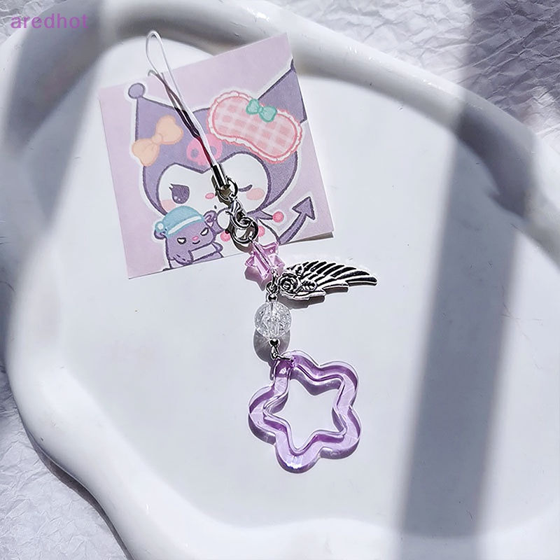 Aredhot Dây Đeo Điện Thoại Mặt Hình Ngôi Sao Năm Cánh Màu Tím Nhỏ Xinh Thời Trang Phụ Kiện Chìa Khóa Gubn Mới