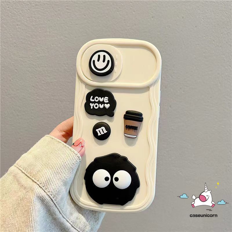 Ốp Điện Thoại Hình Búp Bê 3d Màu Đen / Cà Phê Cho iphone 11 14 12 13 pro max 7 8 6 6s plus xr x xs max