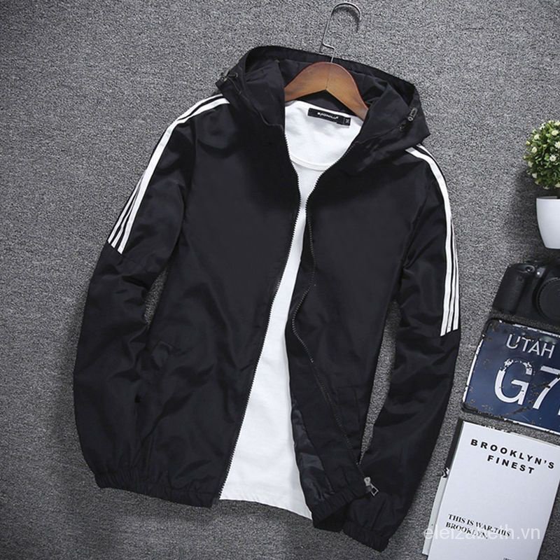 Áo Khoác Thể Thao Có Nón Thời Trang Trẻ Trung Cá Tính Cho Nam Kiểu Hàn Quốc