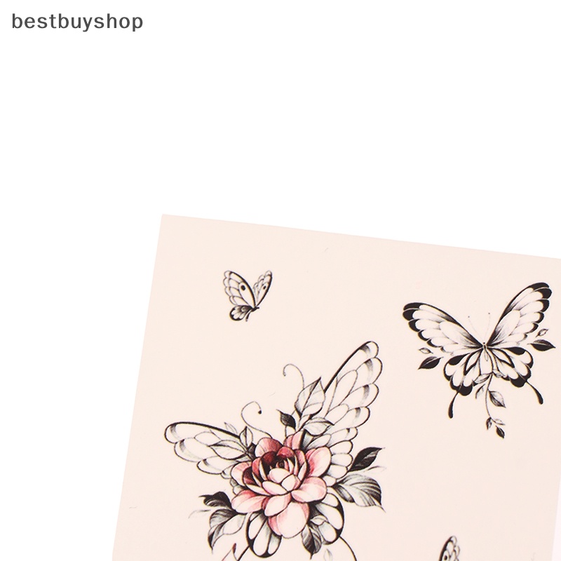 1 Tấm Hình Xăm Dán Tạm Thời Hình Hoa Bướm 3d Chống Nước Mới