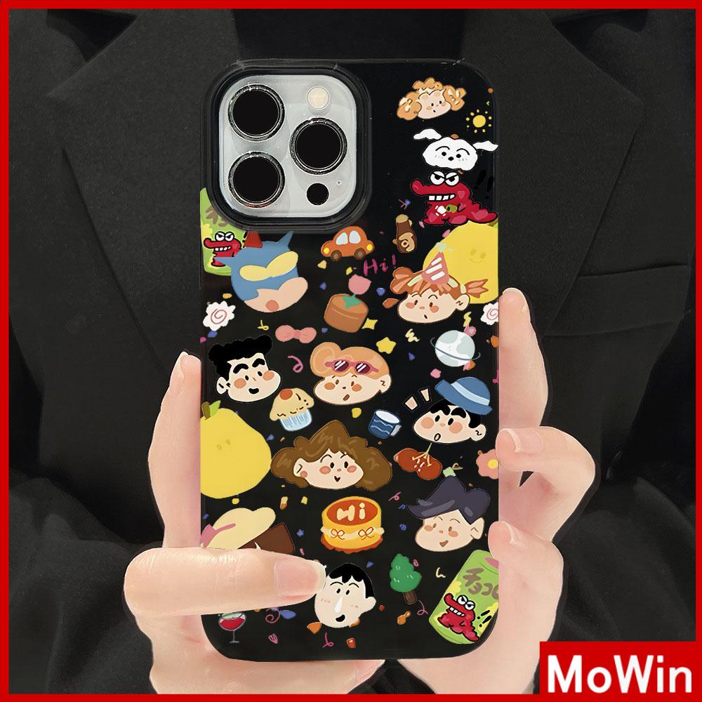 Ốp lưng iPhone 15 Pro Max Vỏ iPhone Màu Đen Bóng TPU Mềm Vỏ Bảo Vệ Chống Sốc Camera Hoạt Hình Dễ Thương Bộ Sưu Tập Tương Thích Với iPhone 14 13 Pro Max 12 Pro Max 11 XR XS 7 8Plus