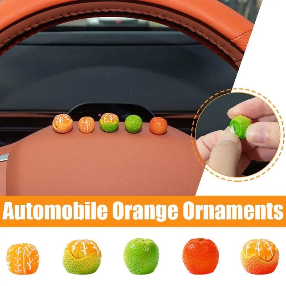 Mmluck Set 5 Tượng mini Tự Trang Trí Bảng Điều Khiển Trung Tâm Màu Cam Đường Xe Hơi Đậu Nành mini diy Làm Quà Tặng Trang Trí Nội Thất Xe Hơi Màu Cam Đường