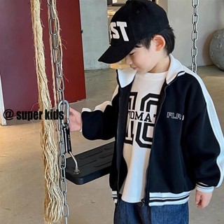 SUPER KIDS quần áo trẻ em Áo Khoác Bóng Chày Thể Thao Dễ Phối Đồ Thời Trang Cho Bé Trai Và Gái đồ bé trai