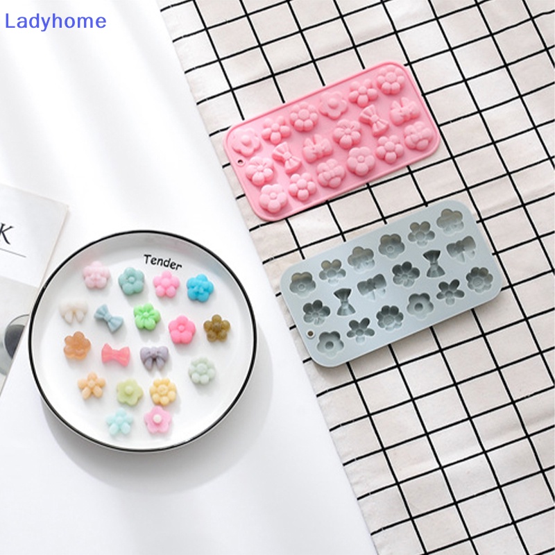 1 Khuôn silicone Làm Bánh 18 Ngăn Hình Nơ & Hoa vn