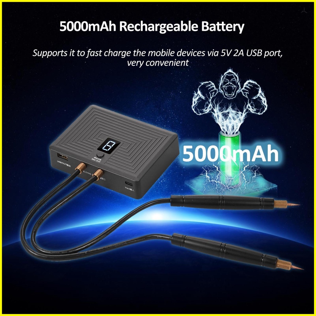 Máy Hàn 5000mah mini Có Màn Hình lcd Với Dây Cáp Sạc type-c Tiện Dụng