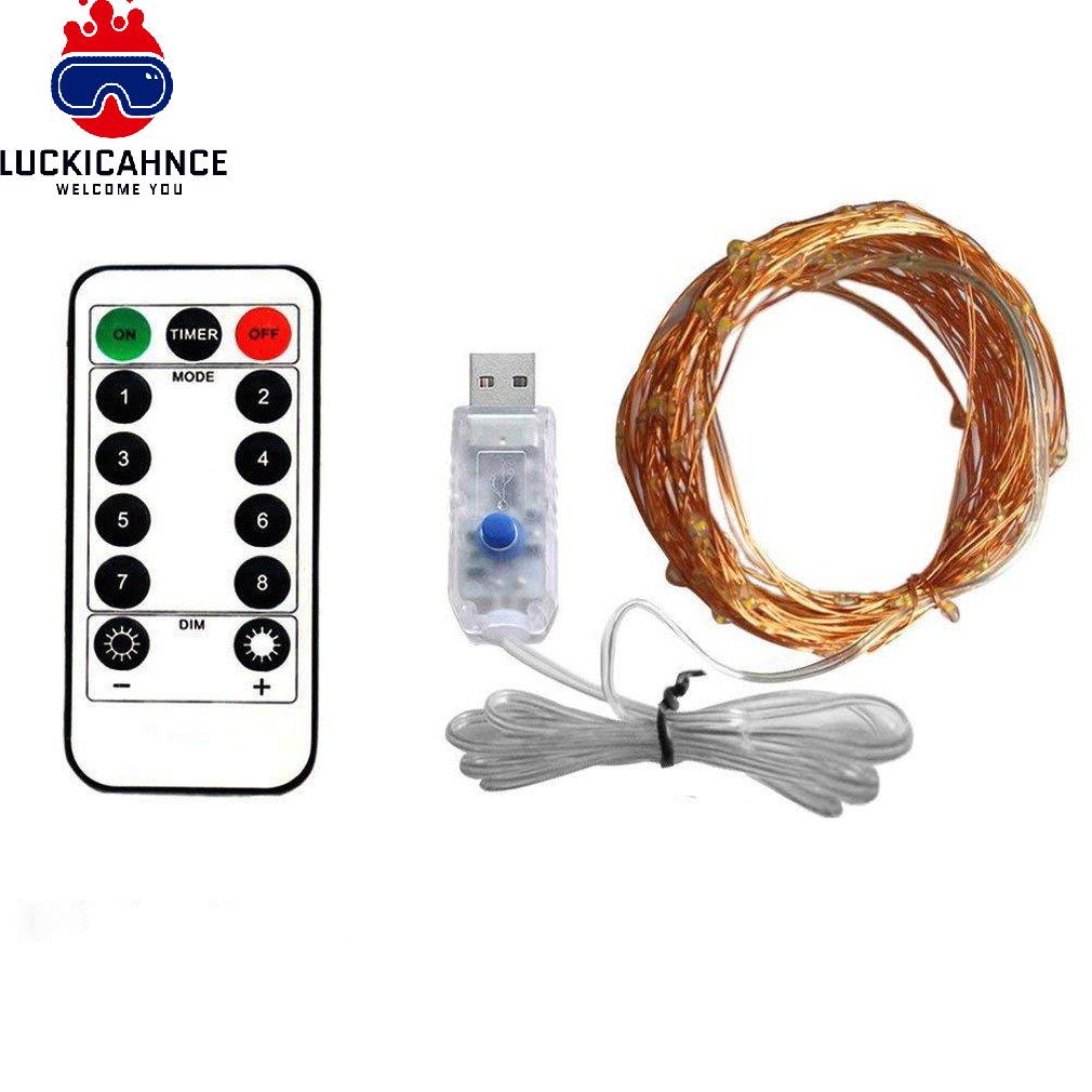 10m 100 Lights LED Strip Light USB Remote Copper Wire Led Fairy String Lights  lucki
