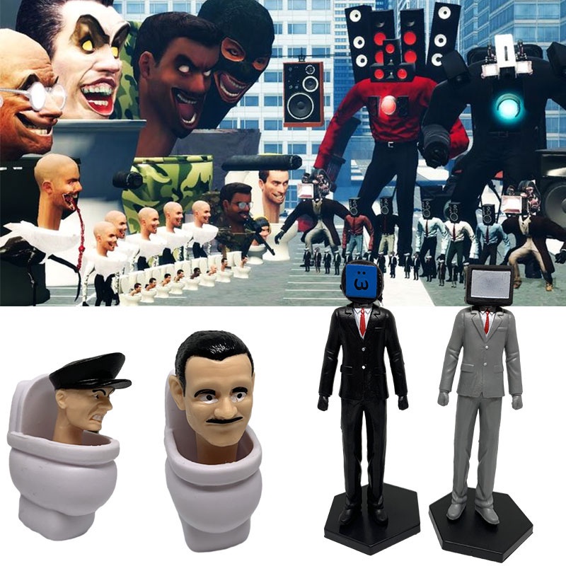 Xả kho Set 12 Mô Hình Đồ Chơi toilet Trượt Tuyết Sáng Tạo Cho Bé tặng kèm xe