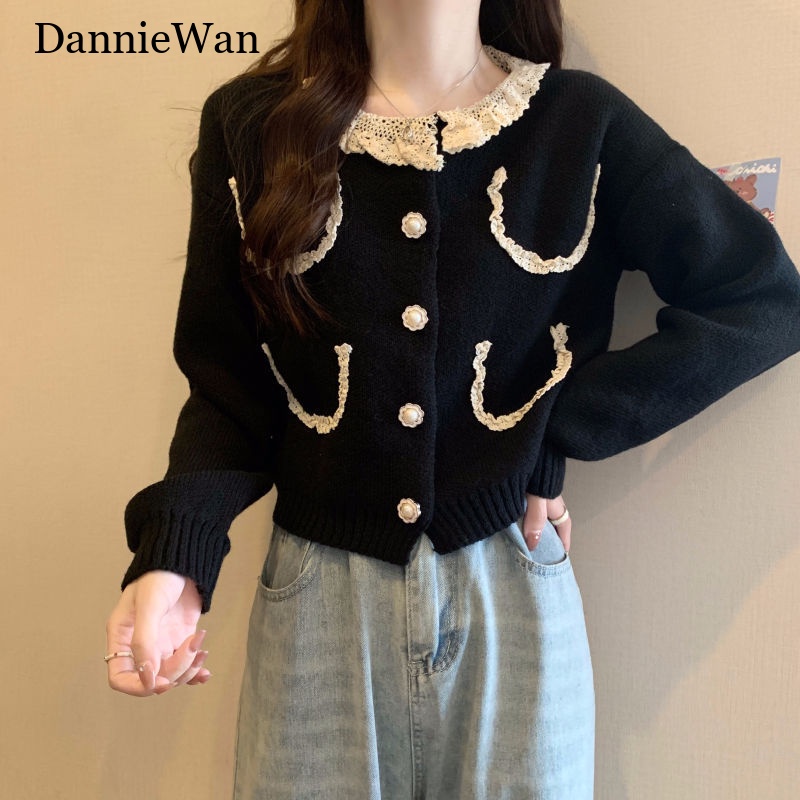 DannieWan Áo Len áo khoác cardigan Popular Cute Đơn giản Vintage WMY23A0AAN 41Z231013
