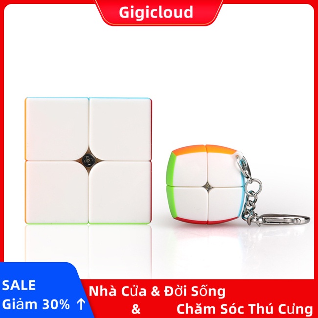 Gigicloud Khối Rubik 2X2 mini Kèm Móc Khóa