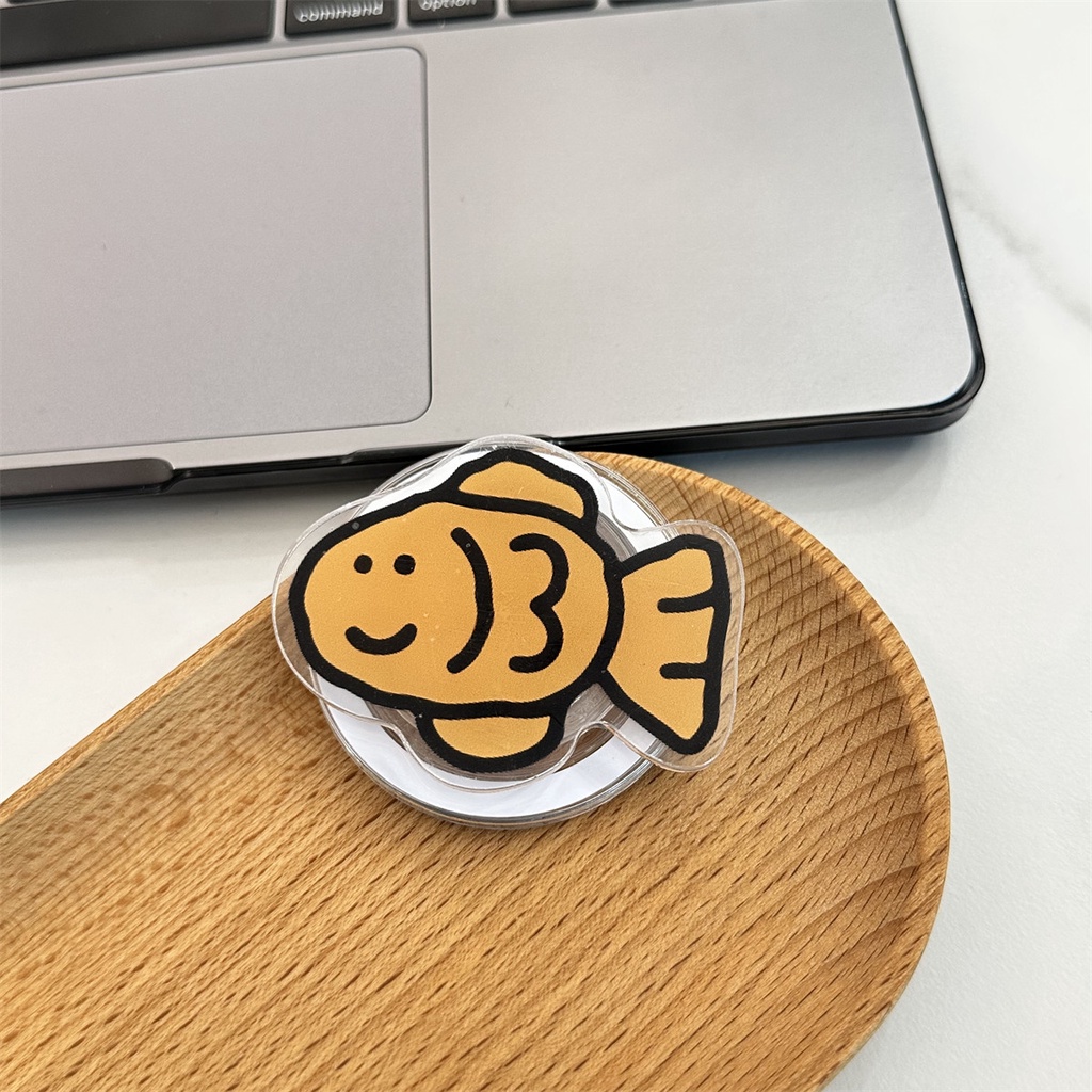 Ốp Điện Thoại Nam Châm Chống Rơi In Hình Cá / Gấu Hoạt Hình Có Giá Đỡ Cho iphone