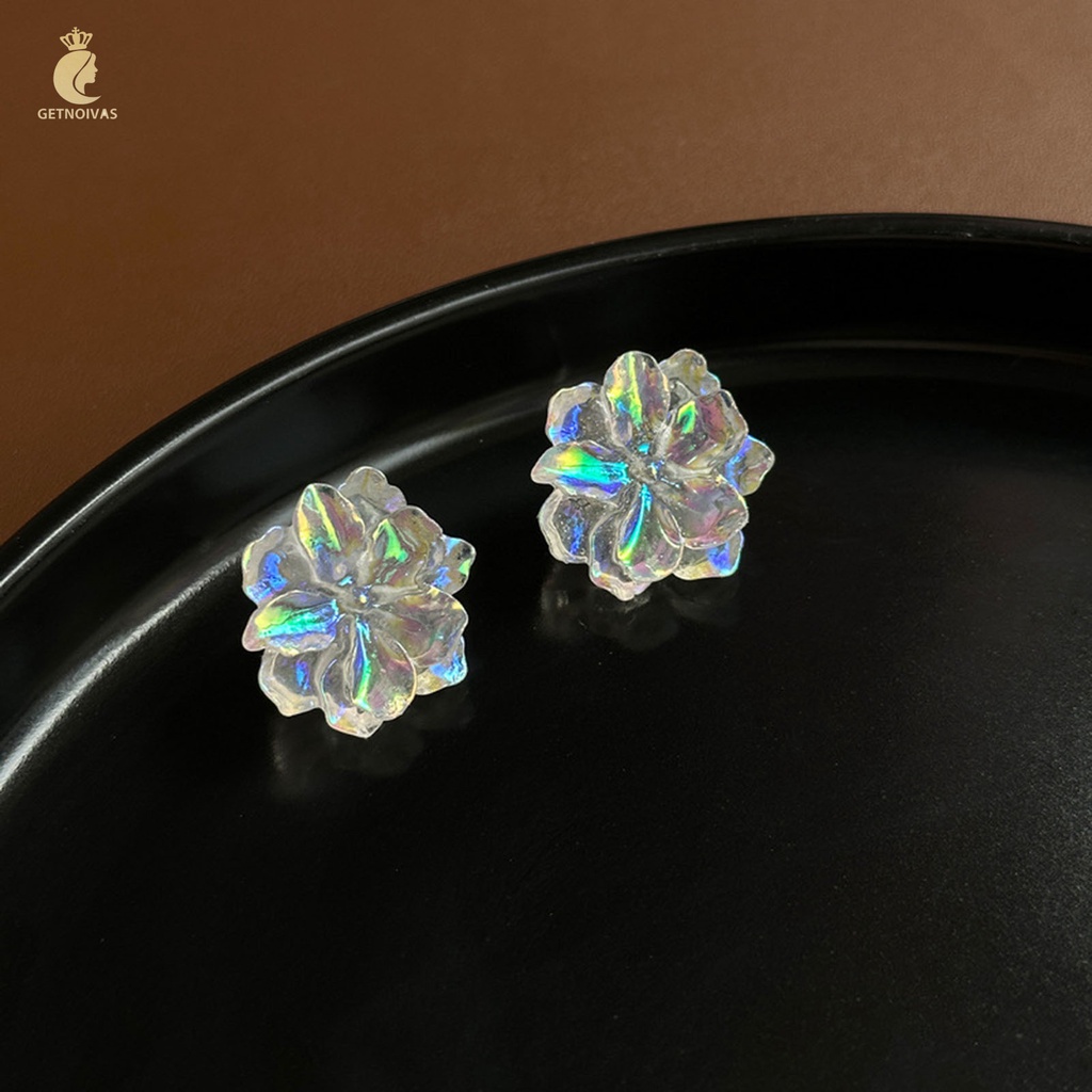 Khuyên Tai Hình Bông Hoa Bằng Nhựa resin Thân Thiện Với Làn Da Chống Phai Màu
