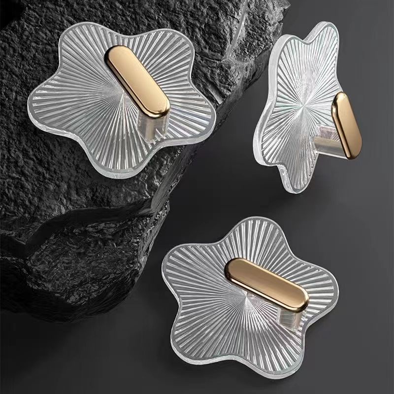 Móc Acrylic treo đồ gắn tường hình Ngôi Sao Vân Sọc đa năng tiện dụng 5.5x5.3cm