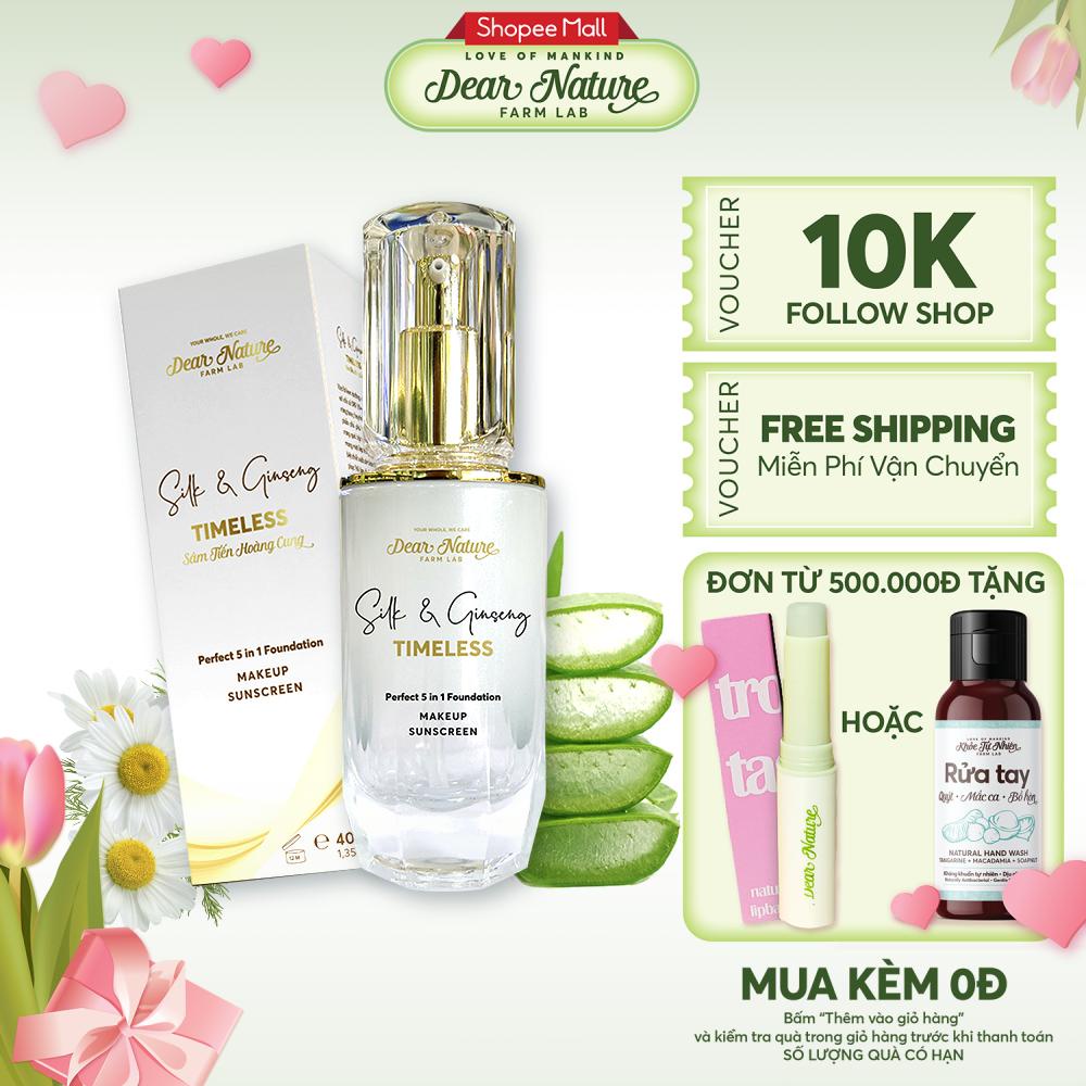 Kem nền Dear Nature Timeless phục hồi da chống lão hóa mờ thâm nám dưỡng trắng da chống nắng nâng tone trang điểm