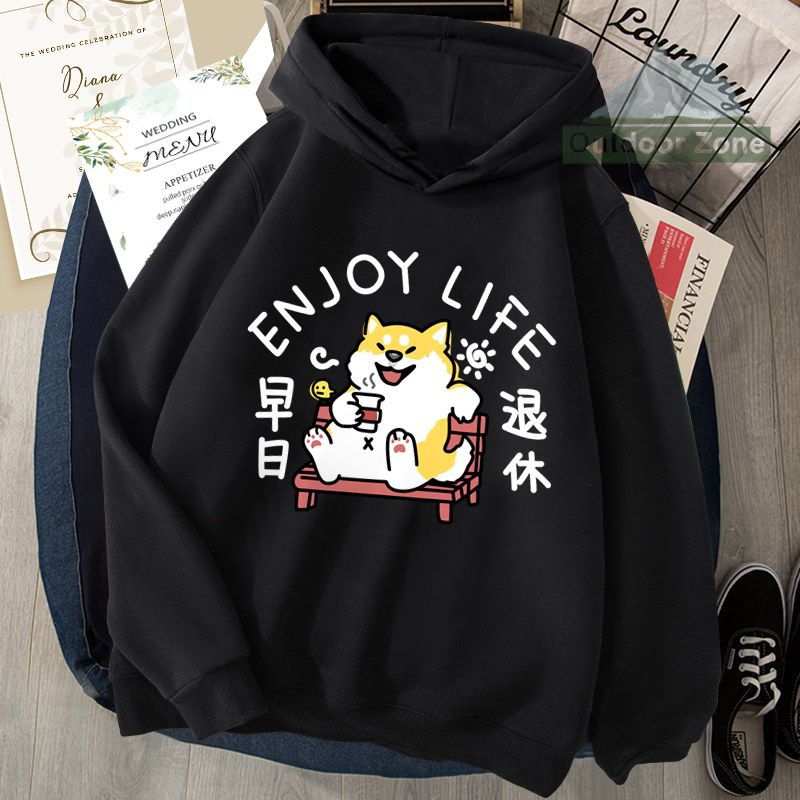 Áo hoodie Dáng Rộng In Họa Tiết Dễ Thương Thời Trang Xuân Thu Cho Nam