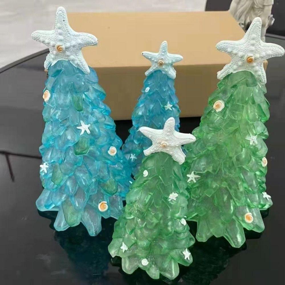 Subei Cây Thông Giáng Sinh Bằng Nhựa resin Pha Lê Hình Sao Biển Thủy Tinh Thủ Công Độc Đáo Trang Trí Nhà Cửa