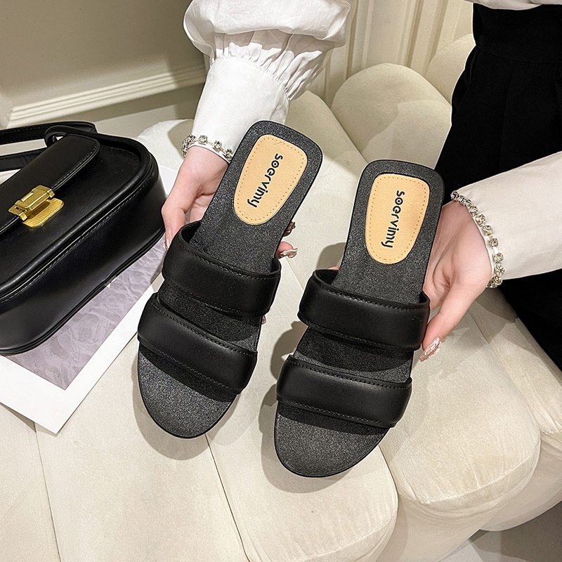 Dép Sandal Hở Ngón Đế Bằng Thời Trang Mùa Hè Cho Nữ