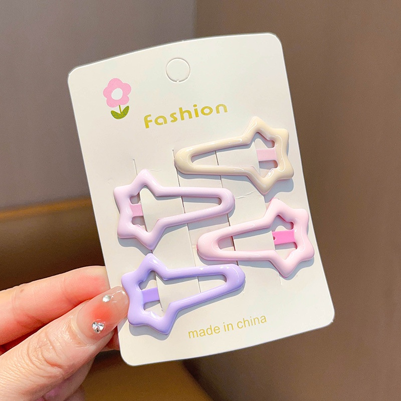 Kẹp Tóc Ngôi Sao Năm Cánh Màu Tím Phong Cách Hàn Quốc Dễ Thương Thời Trang Cho Bé Gái