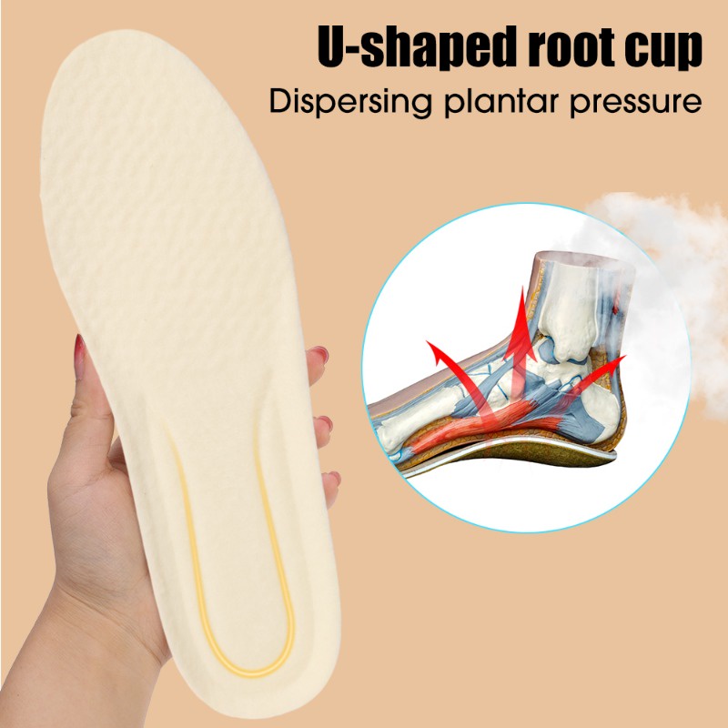 Miếng Lót Giày Vải Len Lông Cừu Dày Dặn Giữ Ấm Mùa Đông Cho Nam Nữ