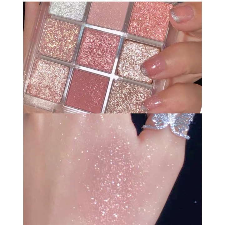 HOT Bảng Phấn Mắt Nhũ 9  Baby Tông Màu Nâu Cam Vàng Siêu