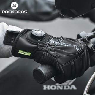  Găng Tay Chạy Xe Đạp   Xe Máy rockbors Giữ Ấm Chống Gió Ngón Tay Dài Mùa Thu Và Đông mtb 