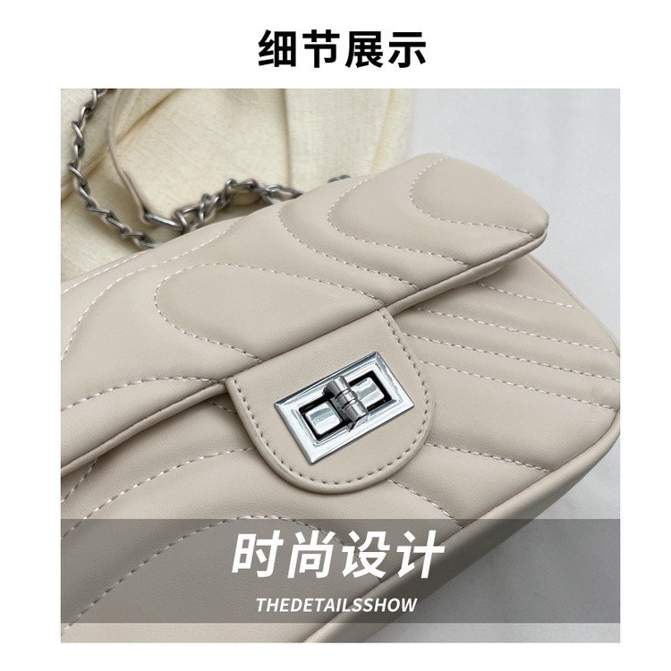 Túi Đeo Chéo Hình Vuông Cỡ Nhỏ Phối Dây Đeo Sợi Xích Thời Trang 2023 Cho Nữ