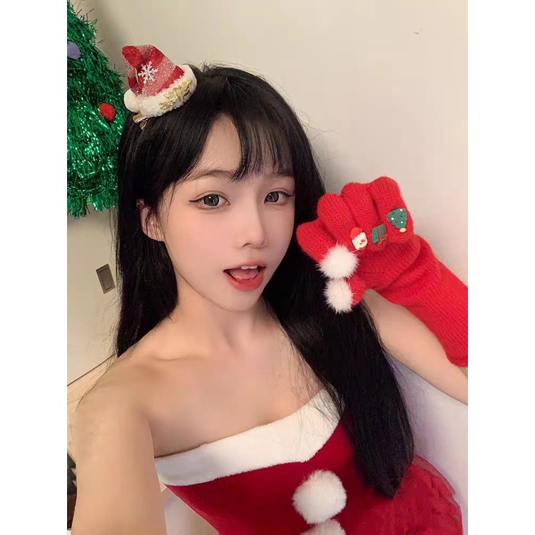 Dễ Thương Kẹp Tóc Hình Nón Giáng Sinh Đáng Yêu