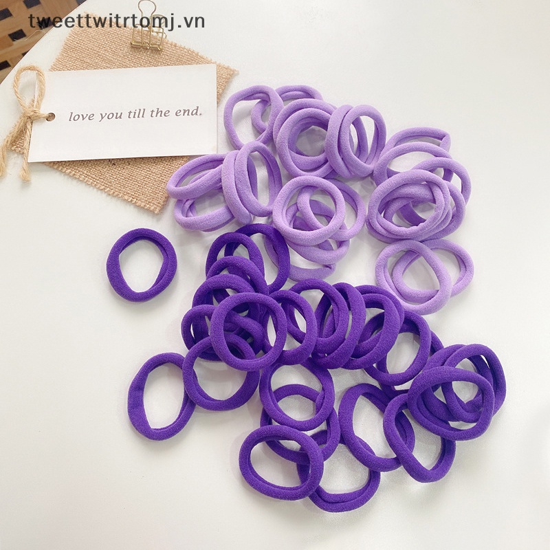Set 50 Dây Buộc Tóc Co Giãn Nhiều Màu Sắc Cho Bé Gái vn